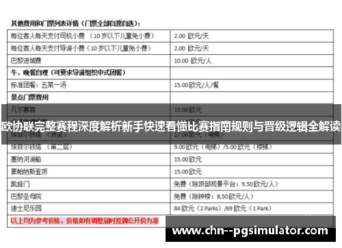 欧协联完整赛程深度解析新手快速看懂比赛指南规则与晋级逻辑全解读